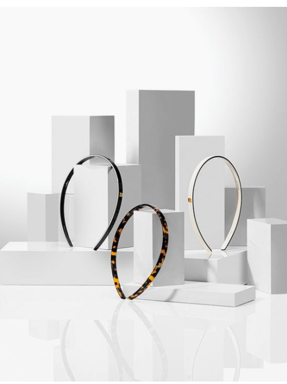 Acetate Headband White/Black /tortoise Small